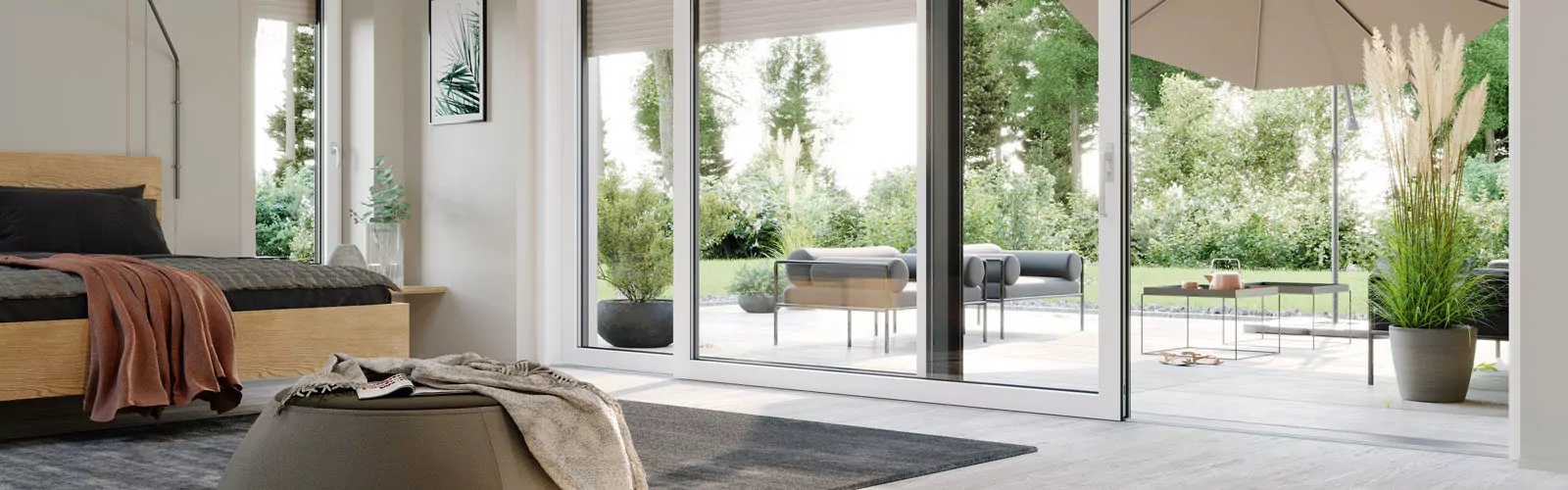 Weru_AFINO_top_HS_Fenster_R101_MS_Grauweisspigment_Aussen_Weiss_innen_Securgriff_Rollladen_R101MS_Schlafzimmer_innen_Header